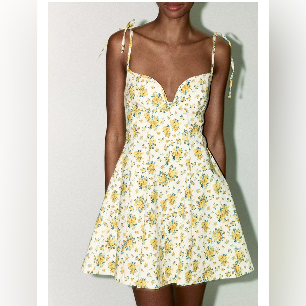 NWT ZARA FLORAL POPLIN DRESS